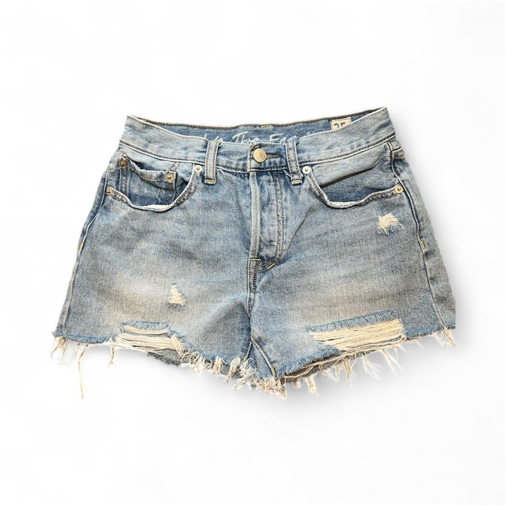 We The Free Light Blue Distressed Jean Shorts